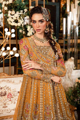 Radiant Mustard Embellished Bridal Anarkali with Dupatta